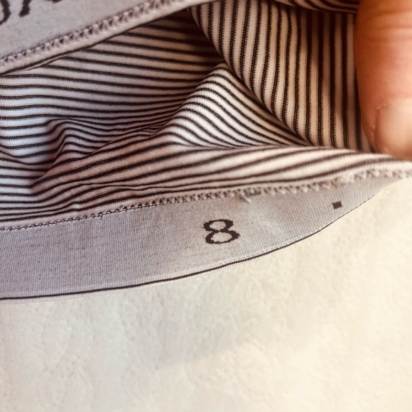 Lululemon Women Swifty Tech Short-Sleeve Shirt 2.0 Tempo Stripe White/Black Sz 8 - Picture 10 of 16